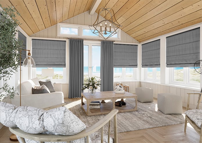 Lucerne Faux Silk, Silver - Twist&Fit Roman Blind - Image 7